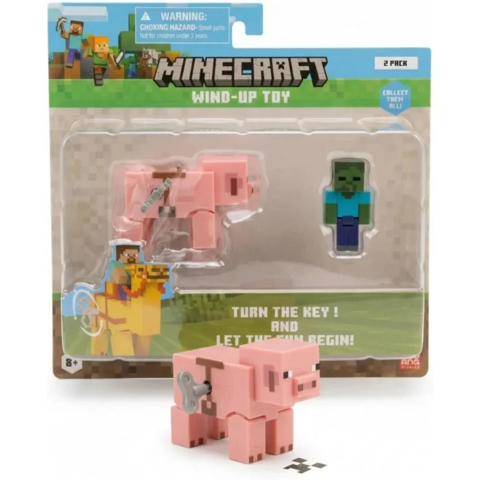 Minecraft Wind-Up Toy Zombie en Pig actiefiguren