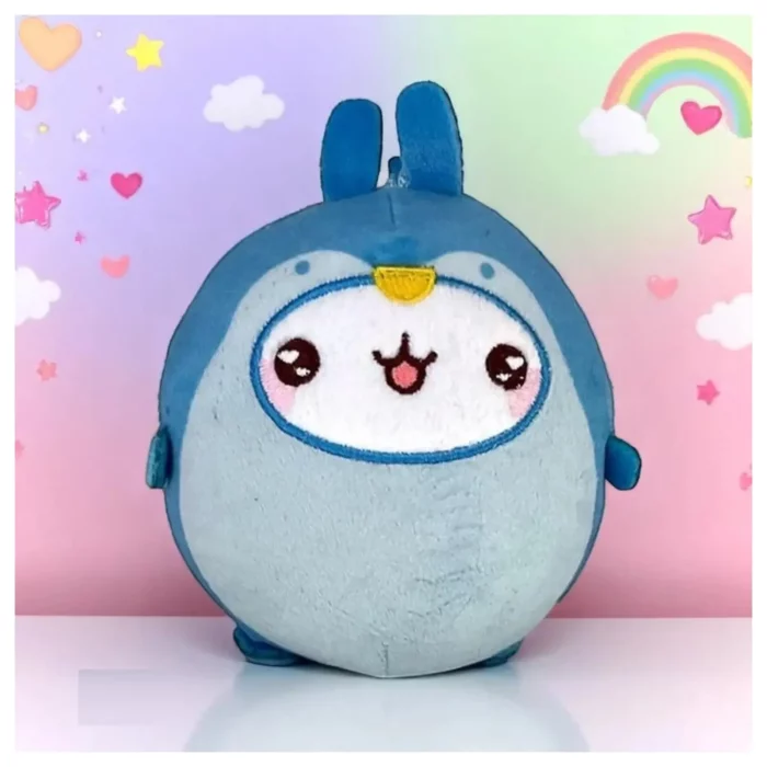 Molang Mochi knuffel blauw voorkant