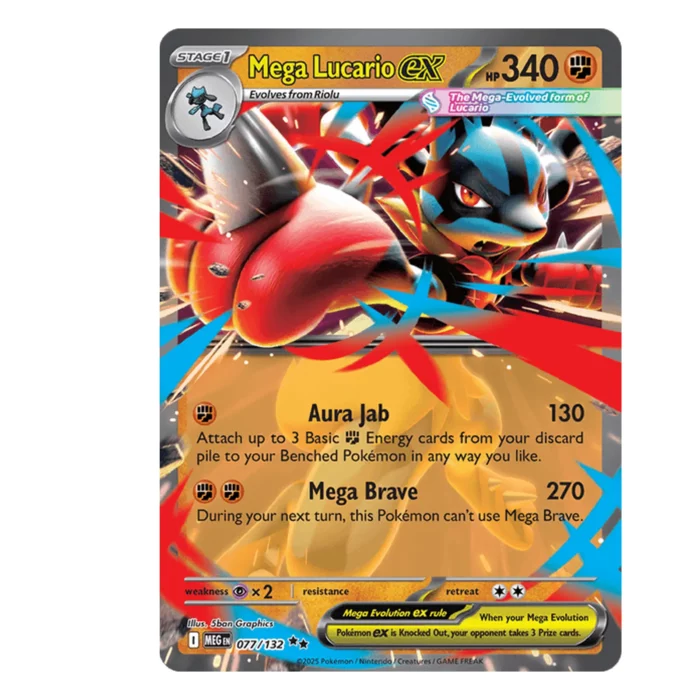 Pokemon kaart Mega Lucario ex MEG 077